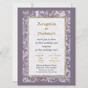Attrayant Faire-part de mariage Floral Mauve