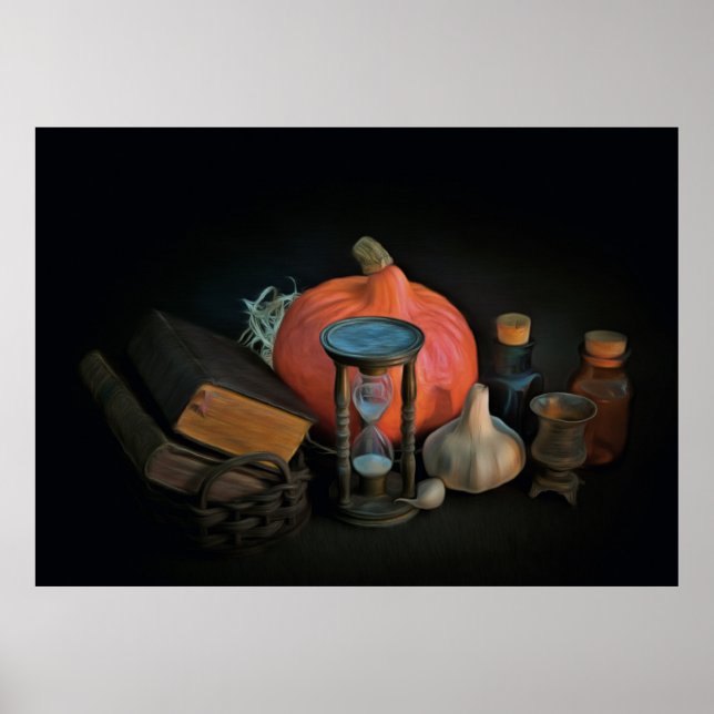 Attributs Halloween préparés sur un tableau (Devant)