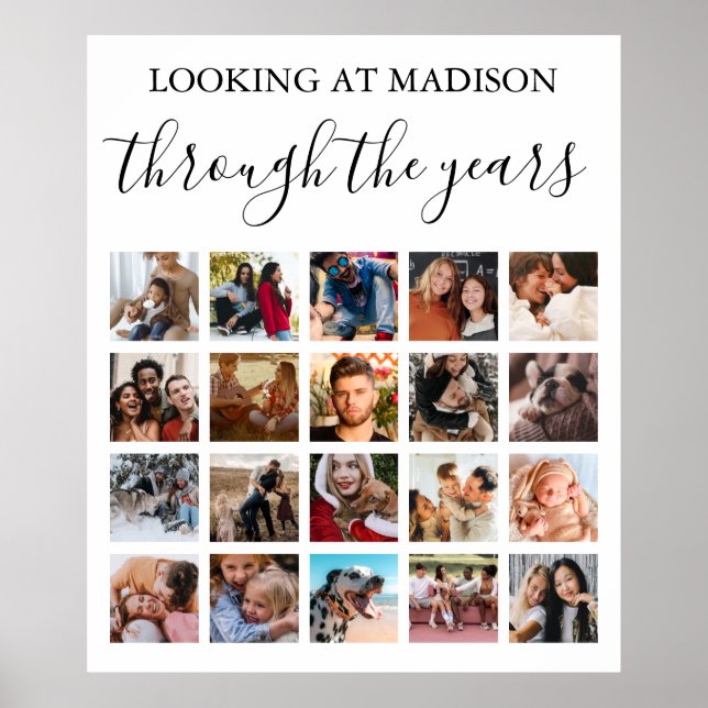 Au cours des années 20 Carré Photo Collage Poster (Devant)