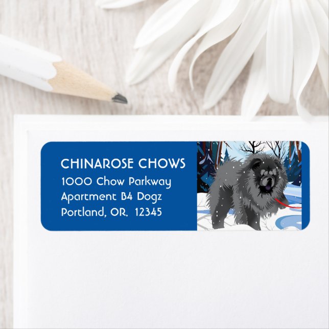 AU-DELÀ DE LA RIVIÈRE Chien Chow noir  Étiquette d (En situation)