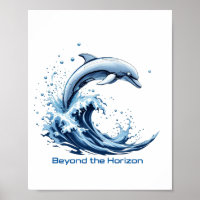 Au-delà de l'horizon - Affiche dauphin robotique