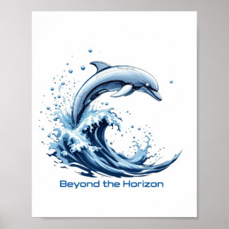 Au-delà de l'horizon - Affiche dauphin robotique