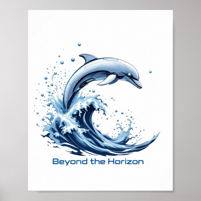 Au-delà de l'horizon - Affiche dauphin robotique (Devant)