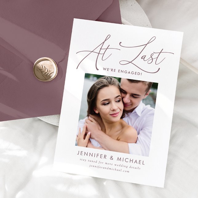 Au Dernier Faire-part de Fiançailles photo Script  (Créateur téléchargé)