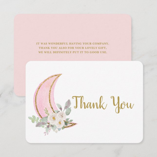 Au-dessus de la Carte de remerciements lune (Devant / Derrière)