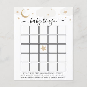 Au-dessus de la Lune Baby Bingo Game Card