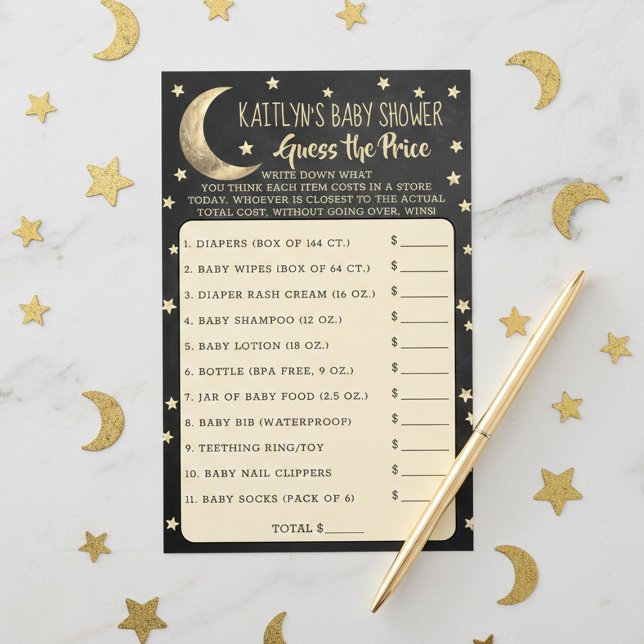 Au-Dessus De La Lune | Baby shower Devinez Le Jeu  (Créateur téléchargé)