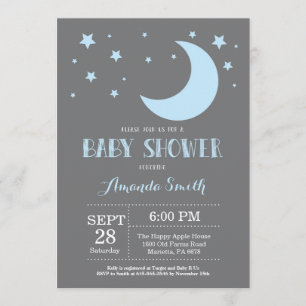 Au-dessus de la lune Baby shower garçon Invitation