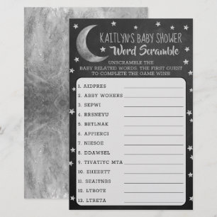 Au-Dessus De La Lune   Baby shower Jeu Word Scramb