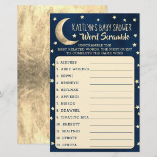 Au-Dessus De La Lune Baby shower Jeu Word Scramb
