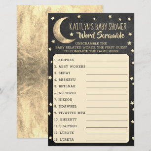 Au-Dessus De La Lune Baby shower Jeu Word Scramb