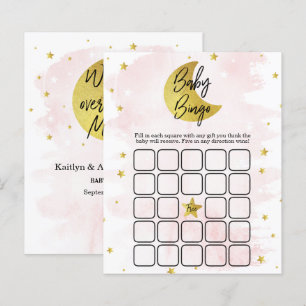 Au-Dessus De La Lune   Bingo Baby shower Filles