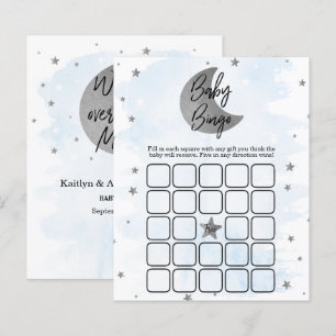 Au-Dessus De La Lune   Boys Baby shower Bingo