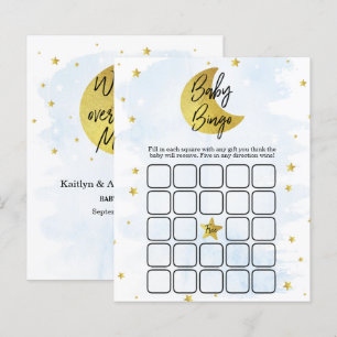 Au-Dessus De La Lune   Boys Baby shower Bingo