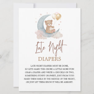 Au-dessus de la lune Carte de jeu Diapers de nuit 