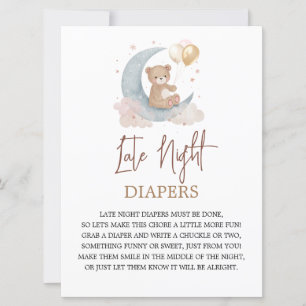 Au-dessus de la lune Carte de jeu Diapers de nuit 