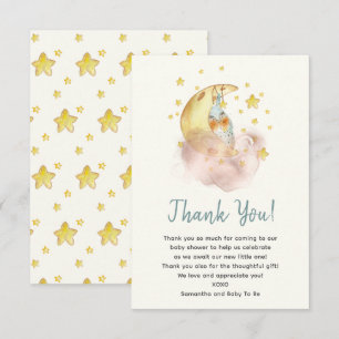 Au-Dessus De La Lune Carte de remerciements Plat