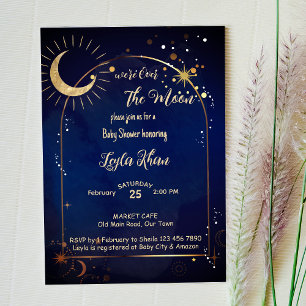Au-dessus de la lune étoile Baby shower invitation