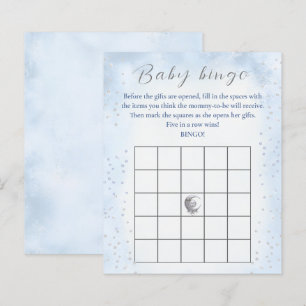 Au-Dessus De La Lune Garçon Baby shower Jeu Bingo
