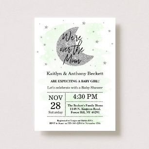 Au-Dessus De La Lune   Invitation au Baby shower n