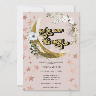 Au-dessus de la lune Invitation Baby shower Star