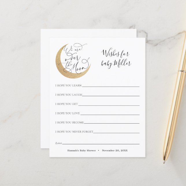 Au-dessus de la lune les souhaits pour le bébé (Devant/Arrière en situation)