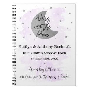 Au-Dessus De La Lune Livre mémoire Baby shower n