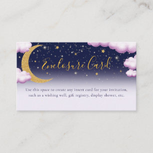 Au-dessus de la Lune Rose Girl Baby shower carte d