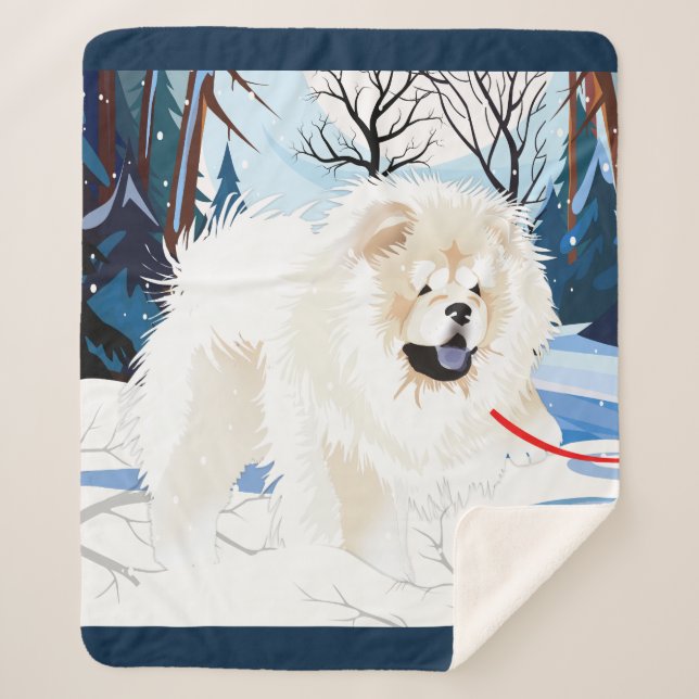 AU-DESSUS DE LA RIVIÈRE Crème Chow couverture Sher (Devant)