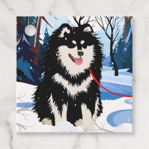 AU-DESSUS DE LA RIVIÈRE Lapphund étiquettes cadeau