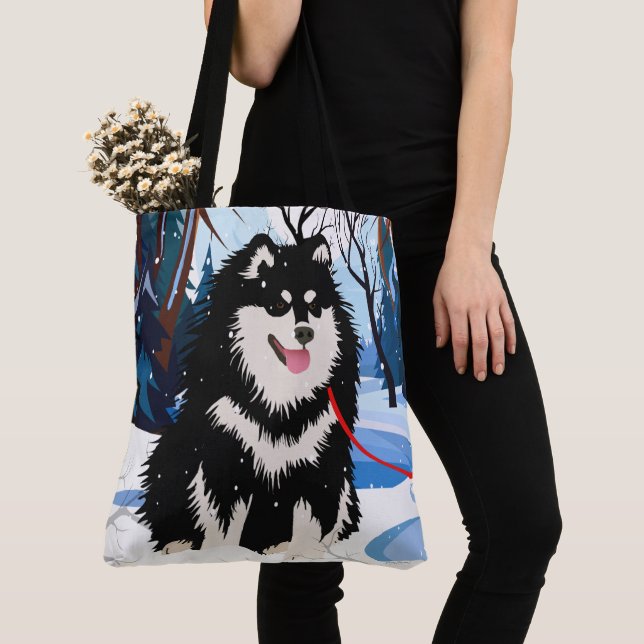 AU-DESSUS DE LA RIVIÈRE Sac fourre-tout Lapphund f (De près)