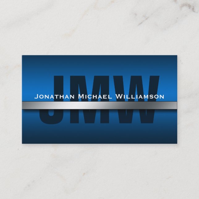 Au-dessus des cartes de visite de bleu de barre (Devant)