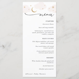 Au-dessus du menu Moon Pink and Gold Baby shower