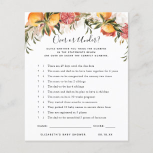 Au-dessus ou en dessous   Jeu de Baby Shower