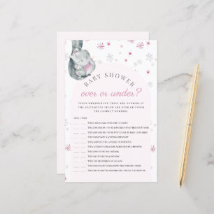 Au-Dessus Ou Sous Le Jeu Baby shower Rose Éléphant