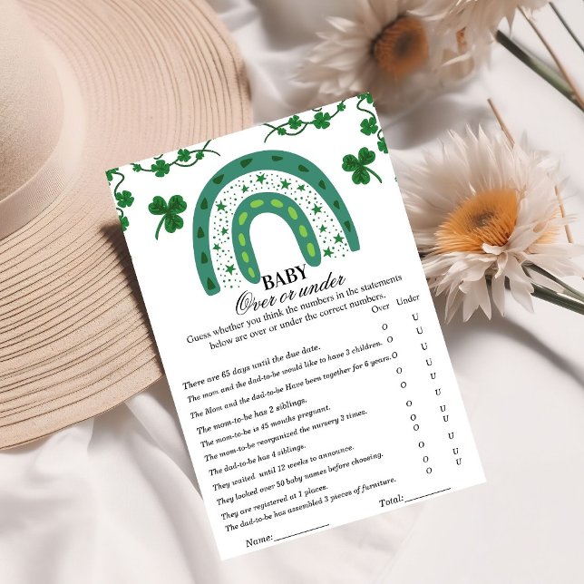 Au-dessus ou sous st patrick jeu de baby shower (Créateur téléchargé)