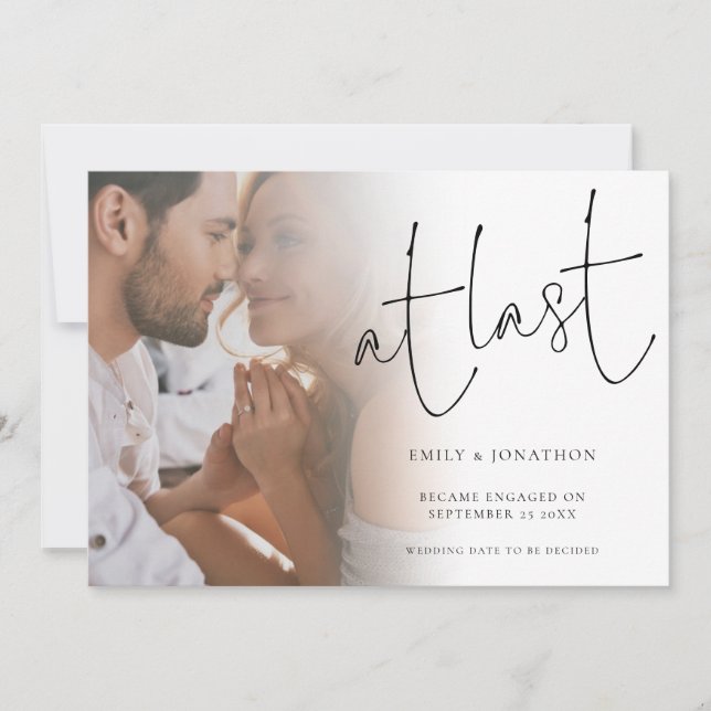 Au Faire-part de Fiançailles photo Dernier Script (Devant)