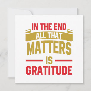 Au final, tout ce qui compte est la gratitude