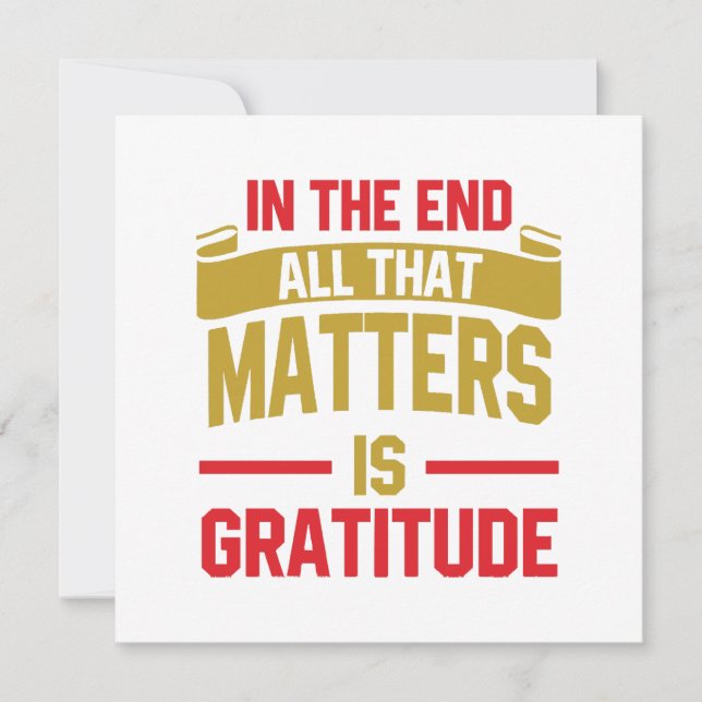 Au final, tout ce qui compte est la gratitude (Devant)