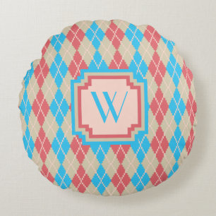 Au Jacquard de plage Coussin ronde