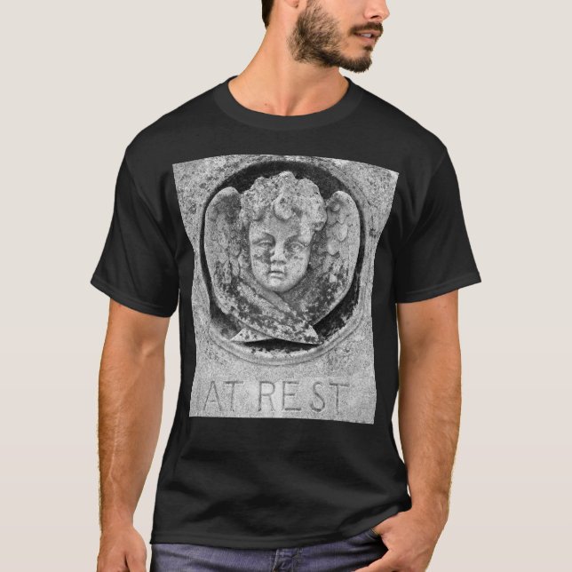 "AU REPOS" T-shirt gothique d'ange (Devant)