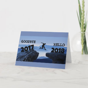 Au revoir 2017 Bonjour 2018 Bonne carte du Nouvel