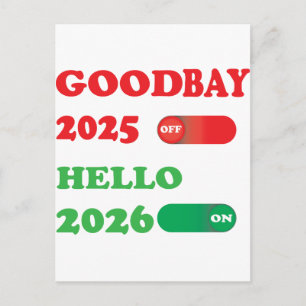 Au revoir 2025 Bonjour 2026 Carte à bascule Design