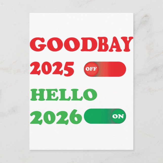 Au revoir 2025 Bonjour 2026 Conception de carte à  (Devant)