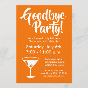 Au revoir adieu allant loin invitations de partie