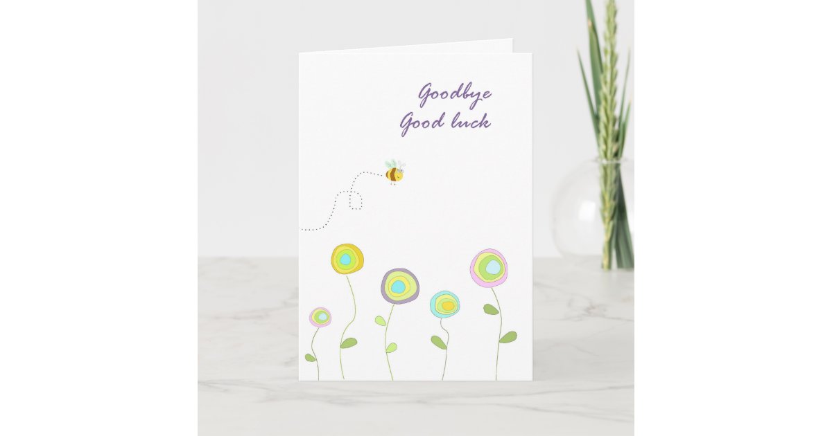 Au Revoir Carte De Bonne Chance Zazzle Fr