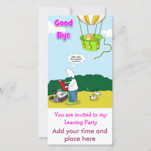 au revoir, vous êtes invité à mon parti de départ,