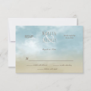 Au surf océanique de la mer mariage RSVP