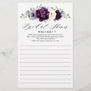 Aubergine Plum violet blanc d'ivoire Qui suis-je J