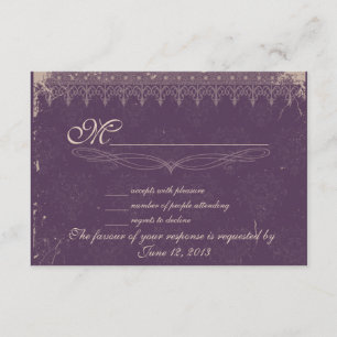 aubergine vintage mariage damassé RSVP